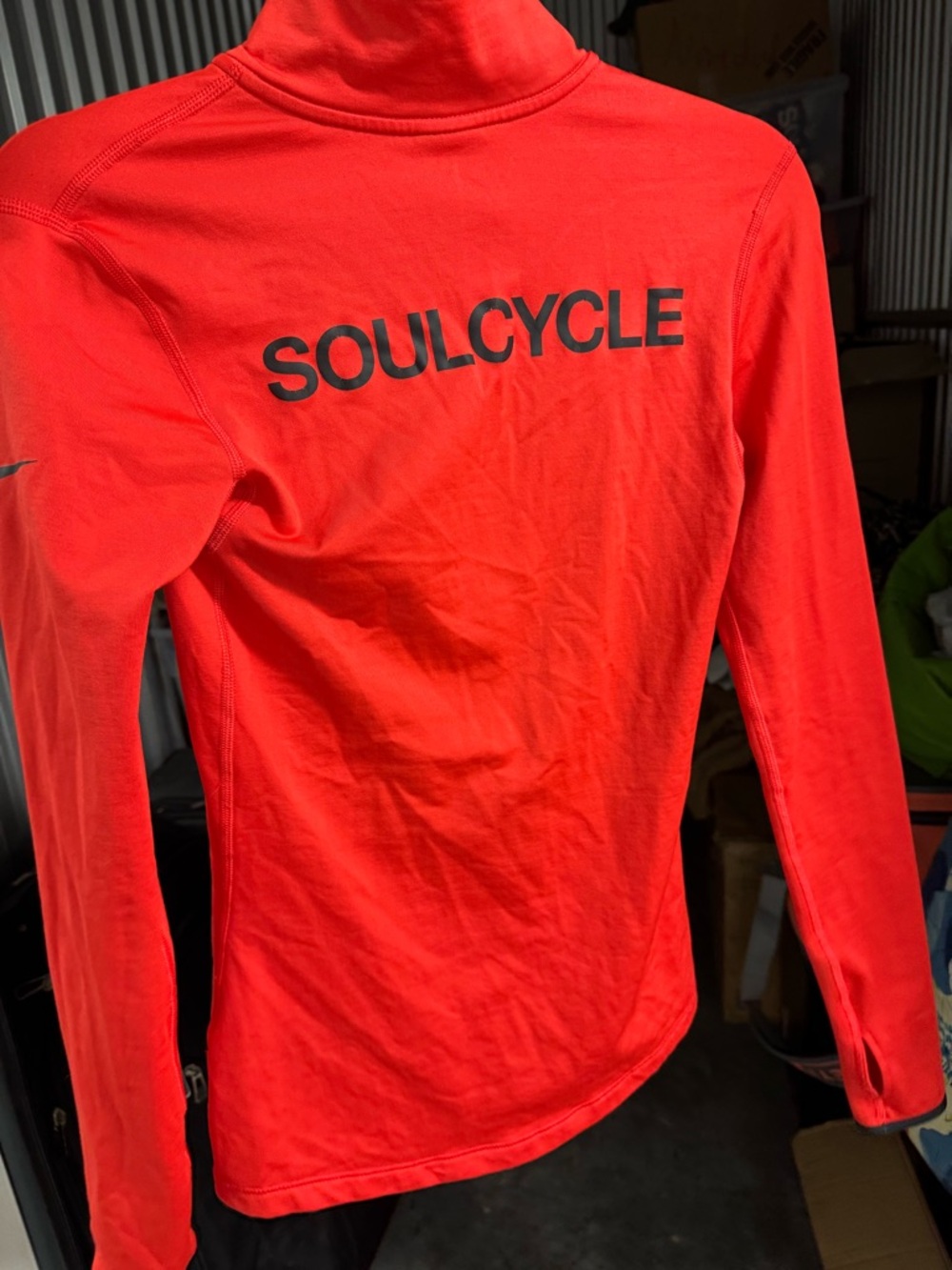 Soulcycle ‼️ bright red long sleeve mock-neck performance top